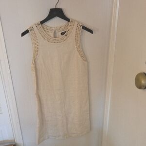J. Crew Ivory Sleeveless Crochet Blouse